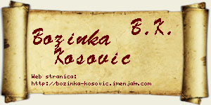 Božinka Kosović vizit kartica